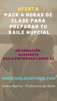 OFERTA PACK 4 HORAS CLASE BAILE NUPCIAL